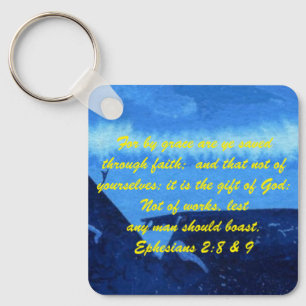 John 3:16 & Ephesians2:8 & 9 Bible Sleutelhanger