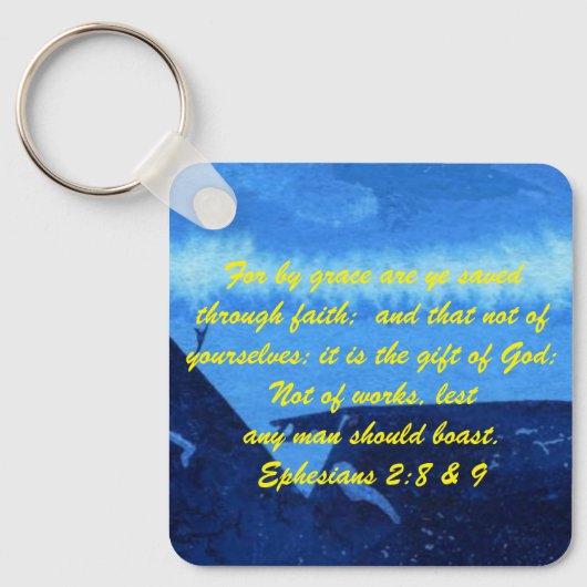 John 3:16 & Ephesians2:8 & 9 Bible Sleutelhanger (Voorkant)
