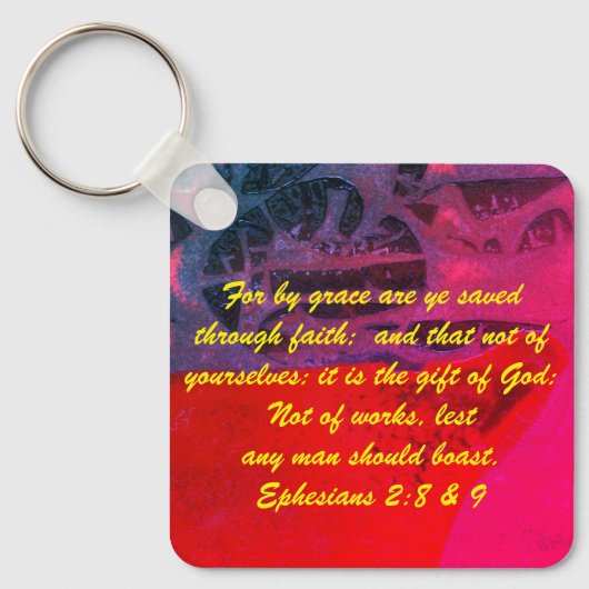 John 3:16 & Ephesians2:8 & 9 Bible Sleutelhanger (Voorkant)