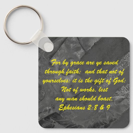 John 3:16 & Ephesians2:8 & 9 Bible Sleutelhanger (Voorkant)