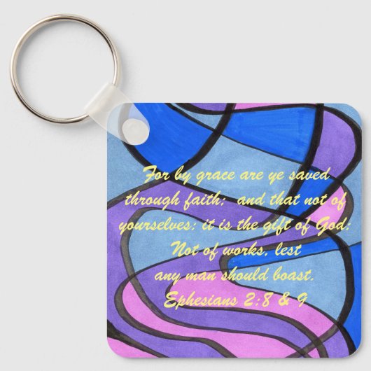 John 3:16 & Ephesians2:8 & 9 Bible Sleutelhanger (Voorkant)
