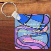 John 3:16 & Ephesians2:8 & 9 Bible Sleutelhanger (Voorkant)