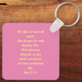 John 3:16 & Ephesians2:8 & 9 Bible Sleutelhanger (Achterkant)