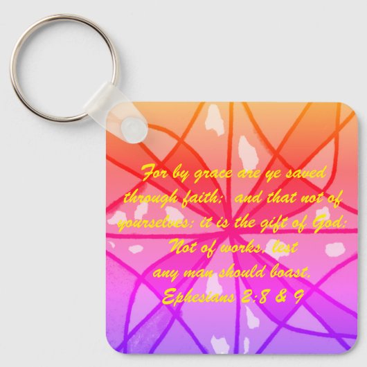 John 3:16 & Ephesians2:8 & 9 Bible Sleutelhanger (Voorkant)