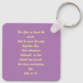 John 3:16 & Ephesians2:8 & 9 Bible Sleutelhanger (Achterkant)