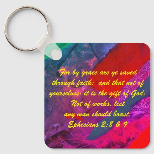 John 3:16 & Ephesians2:8 & 9 Bible Sleutelhanger (Voorkant)