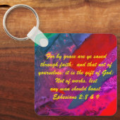 John 3:16 & Ephesians2:8 & 9 Bible Sleutelhanger (Voorkant)
