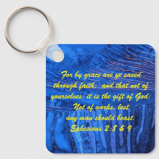 John 3:16 & Ephesians2:8 & 9 Bible Sleutelhanger (Voorkant)