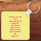 John 3:16 & Ephesians2:8 & 9 Bible Sleutelhanger (Achterkant)