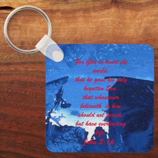John 3:16 & Ephesians2:8 & 9 Bible Sleutelhanger (Voorkant)