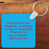 John 3:16 & Ephesians2:8 & 9 Bible Sleutelhanger (Achterkant)