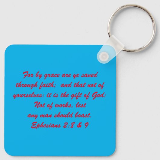 John 3:16 & Ephesians2:8 & 9 Bible Sleutelhanger (Achterkant)
