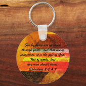 John 3:16 & Ephesians2:8 & 9 Bible Sleutelhanger (Voorkant)