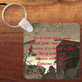 John 3:16 & Ephesians2:8 & 9 Bible Sleutelhanger (Voorkant)