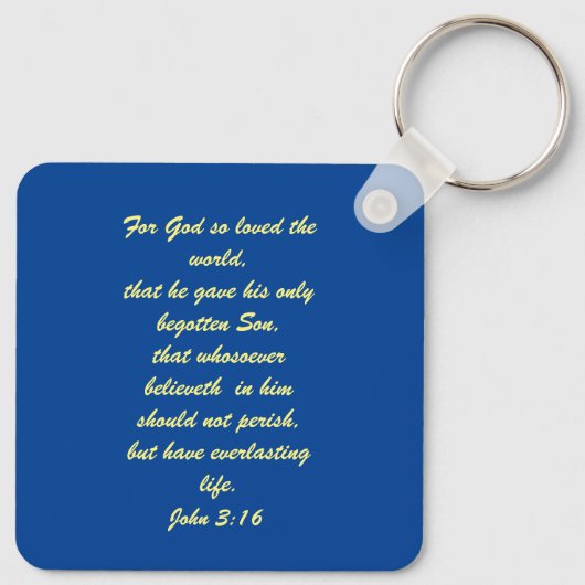 John 3:16 & Ephesians2:8 & 9 Bible Sleutelhanger (Achterkant)
