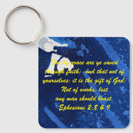John 3:16 & Ephesians2:8 & 9 Bible Sleutelhanger (Voorkant)