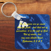 John 3:16 & Ephesians2:8 & 9 Bible Sleutelhanger (Voorkant)