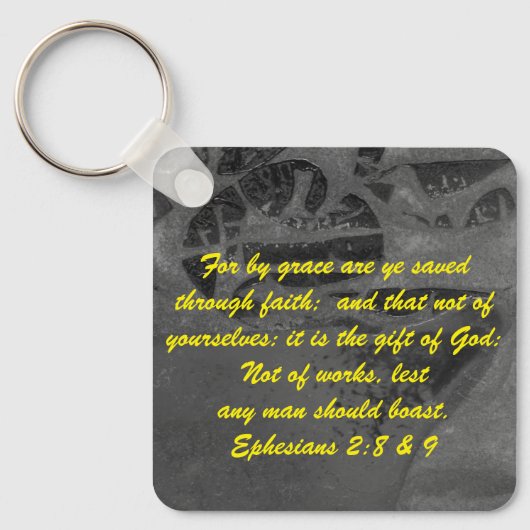 John 3:16 & Ephesians2:8 & 9 Bible Sleutelhanger (Voorkant)