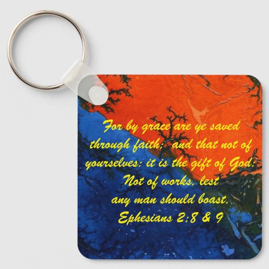John 3:16 & Ephesians2:8 & 9 Bible Sleutelhanger (Voorkant)