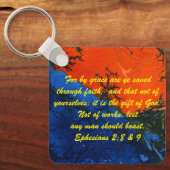 John 3:16 & Ephesians2:8 & 9 Bible Sleutelhanger (Voorkant)