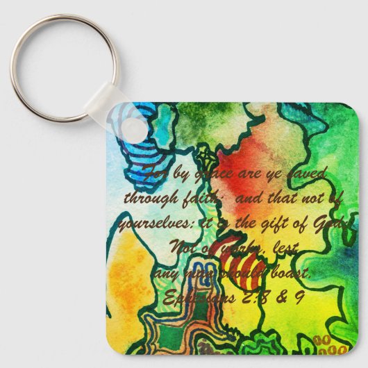 John 3:16 & Ephesians2:8 & 9 Bible Sleutelhanger (Voorkant)