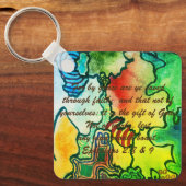 John 3:16 & Ephesians2:8 & 9 Bible Sleutelhanger (Voorkant)