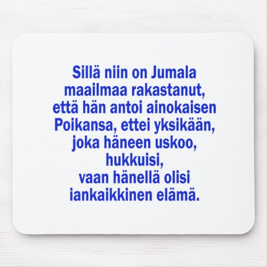 John 3:16 Fins Muismat (Voorkant)