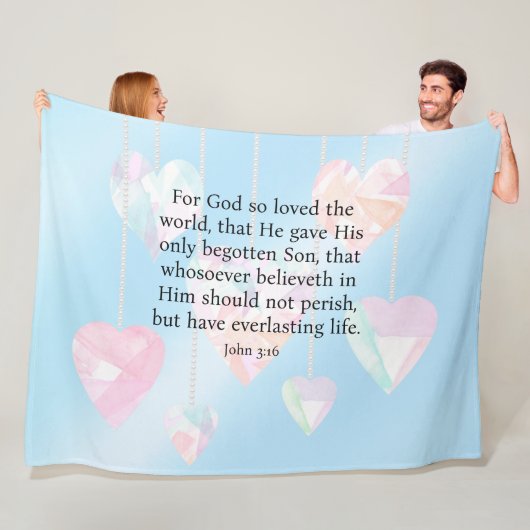 John 3:16 fleece deken (In situ)