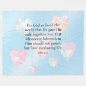 John 3:16 fleece deken (Voorkant (Horizontaal))