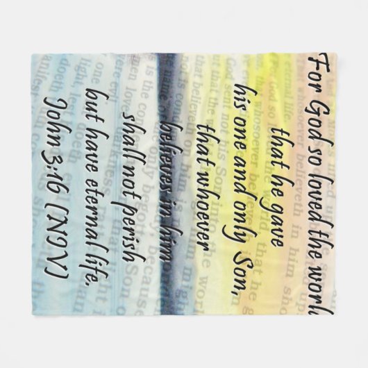 John 3:16 fleece deken (Voorkant (Horizontaal))