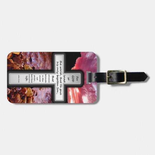 John 3:16 Geschenken Bagagelabel (Voorkant horizontaal)