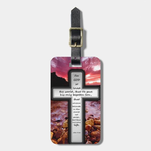 John 3:16 Geschenken Bagagelabel (Voorkant verticaal)