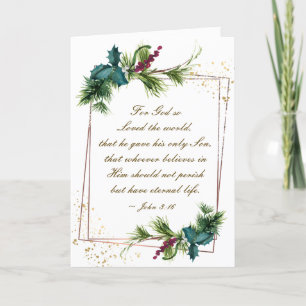 John 3:16 God hield van de Eerste Kerstdag van de  Feestdagen Kaart