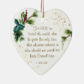 John 3:16 God hield van de Eerste Kerstdag van de  Keramisch Ornament (Rechts)