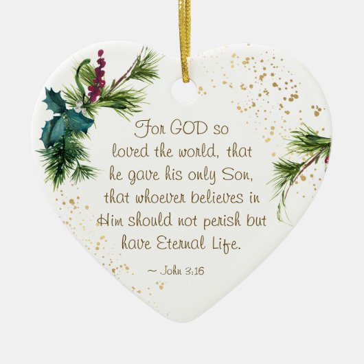John 3:16 God hield van de Eerste Kerstdag van de  Keramisch Ornament (Voorkant)