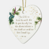 John 3:16 God hield van de Eerste Kerstdag van de  Keramisch Ornament (Links)