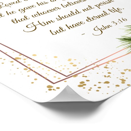 John 3:16 God hield van de Eerste Kerstdag van de  Poster (Hoek)