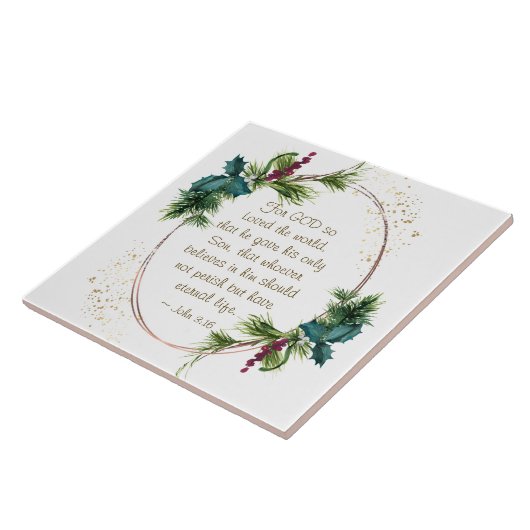 John 3:16 God hield van de Eerste Kerstdag van de  Tegeltje (Zijkant)