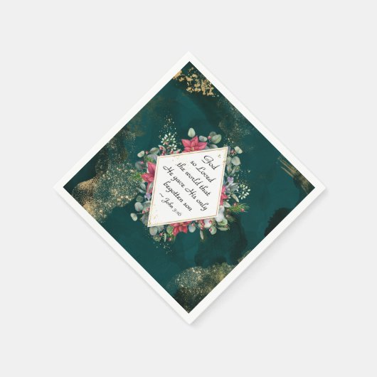 John.3:16 God hield van de wereld, Kerstmis Servet (Hoek)