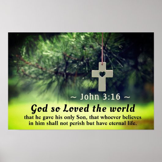 John 3:16 God hield zo van de wereld die hij zijn Poster (Voorkant)