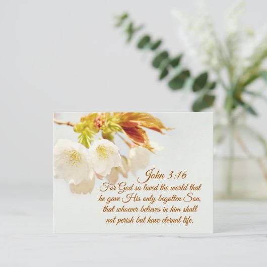 John 3:16 God hield zo van de wereld, Manuscript Briefkaart (Staand voorkant)