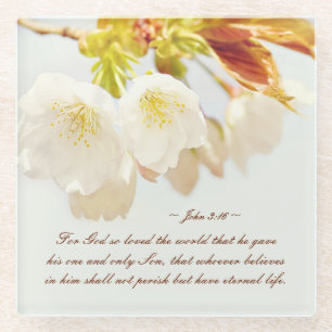 John 3:16 God hield zo van de wereld, Manuscript Glazen Onderzetter