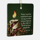 John 3:16 God so Loved the World, Christmas Keramisch Ornament (Rechts)