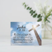 John 3:16 God was zo dol op het Wooden Kruis Briefkaart (Staand voorkant)