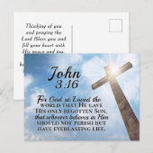 John 3:16 God was zo dol op het Wooden Kruis Briefkaart (Voorkant / Achterkant)