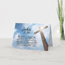 John 3:16 God was zo dol op het Wooden Kruis