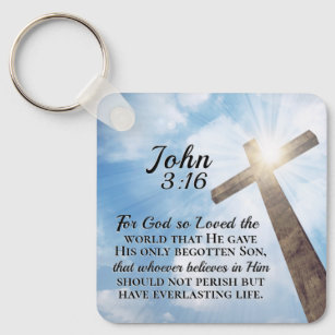 John 3:16 God was zo dol op het Wooden Kruis Sleutelhanger