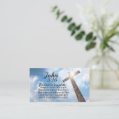 John 3:16 God was zo dol op het Wooden Kruis Visitekaartje (Staand voorkant)