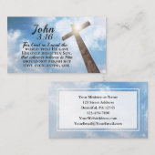 John 3:16 God was zo dol op het Wooden Kruis Visitekaartje (Voorkant / Achterkant)