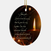 John 3:16 God zo geliefd bij de wereld, kerstbijbe Keramisch Ornament (Rechts)